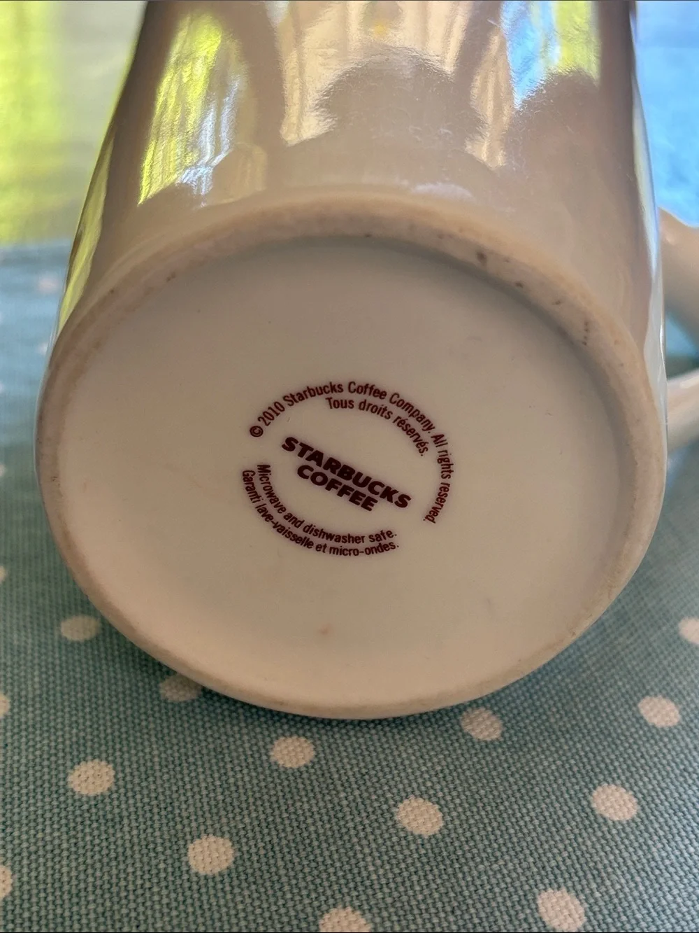 Starbucks | 2010 Grande 16 ounces | Off White, Brown Letters Tall Mug Cup EUC